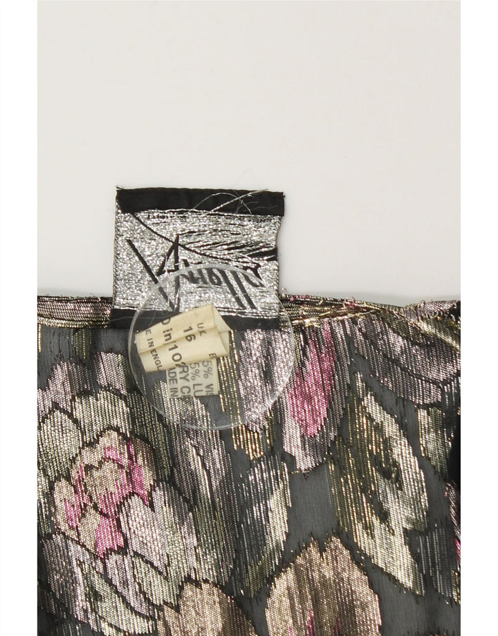 ARELLA Womens Crop Cardigan Top UK 16 Large Multicoloured Floral