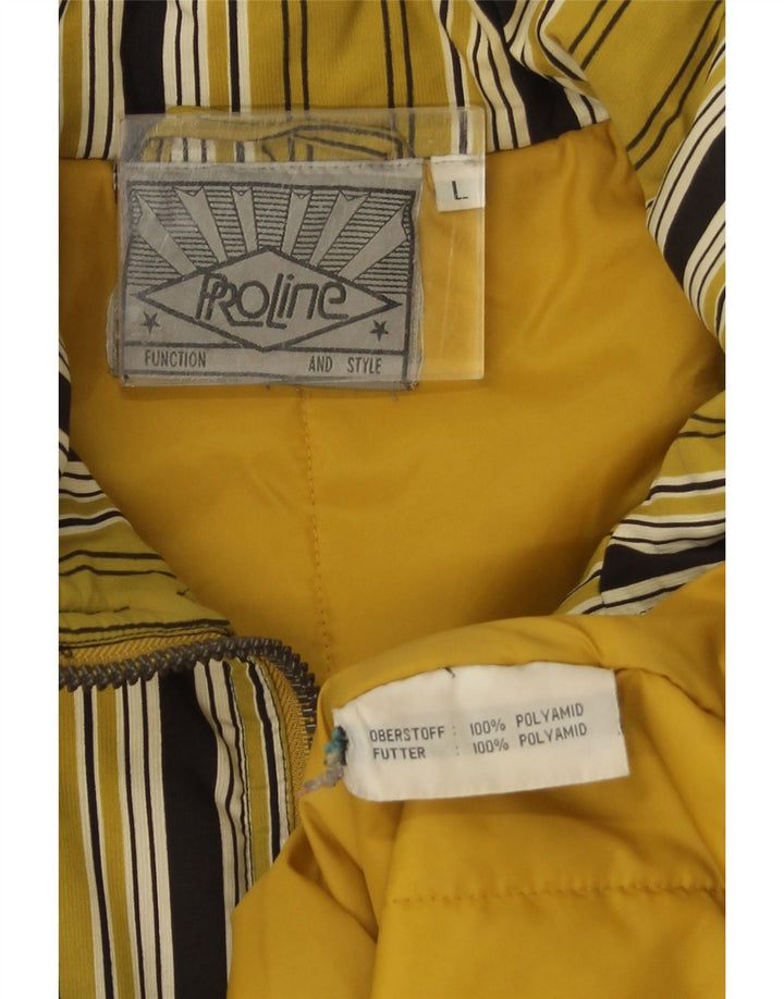 Proline Mens Anorak Jacket UK 40 Large Yellow Striped Polyamide