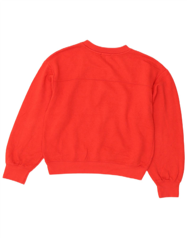 Zara Womens Crop Sweatshirt Jumper UK 14 Medium Red Polyester