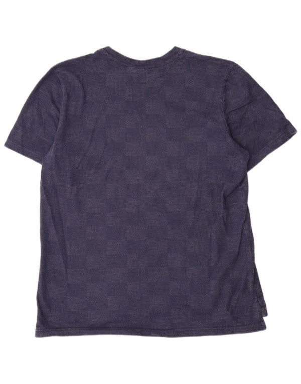 Adidas Mens T-Shirt Top XL Navy Blue Geometric Cotton