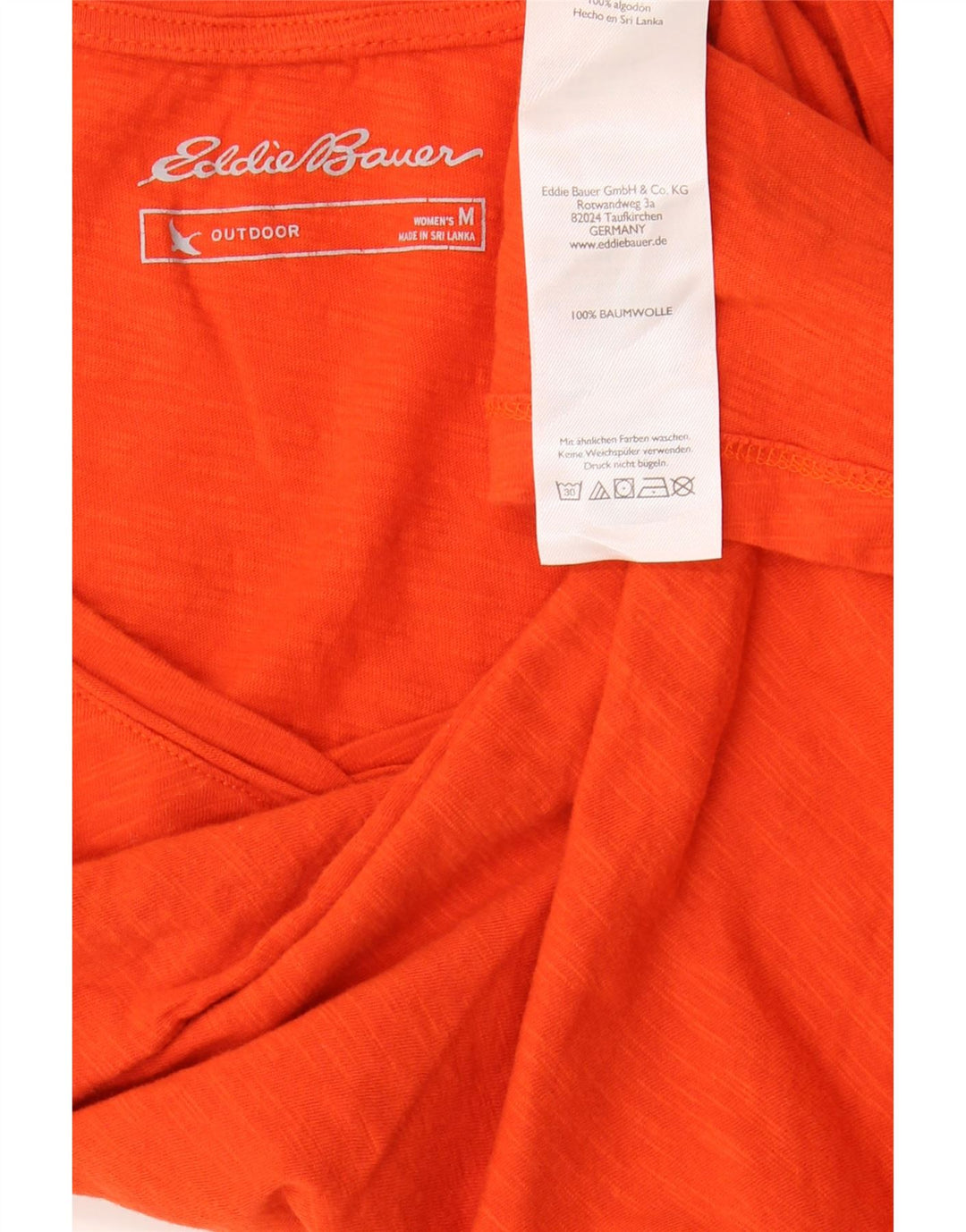 EDDIE BAUER Womens Top Long Sleeve UK 14 Medium Orange Cotton Vintage Eddie Bauer and Second-Hand Eddie Bauer from Messina Hembry 