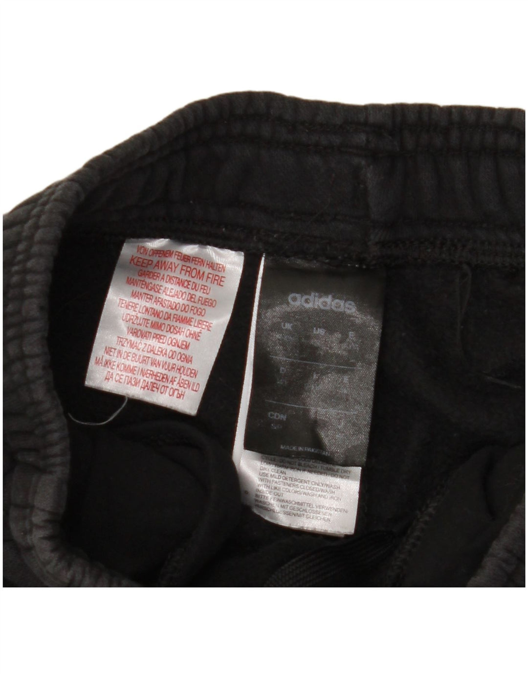 ADIDAS Boys Tracksuit Trousers Joggers 9-10 Years  Black Cotton