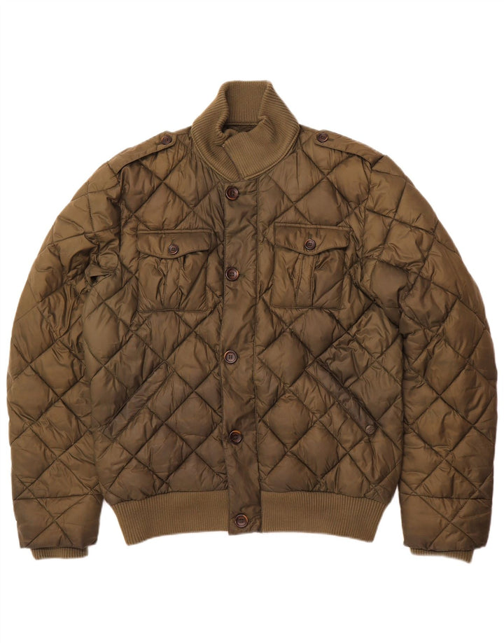 RIFLE Mens Padded Jacket UK 42 XL Khaki Polyester