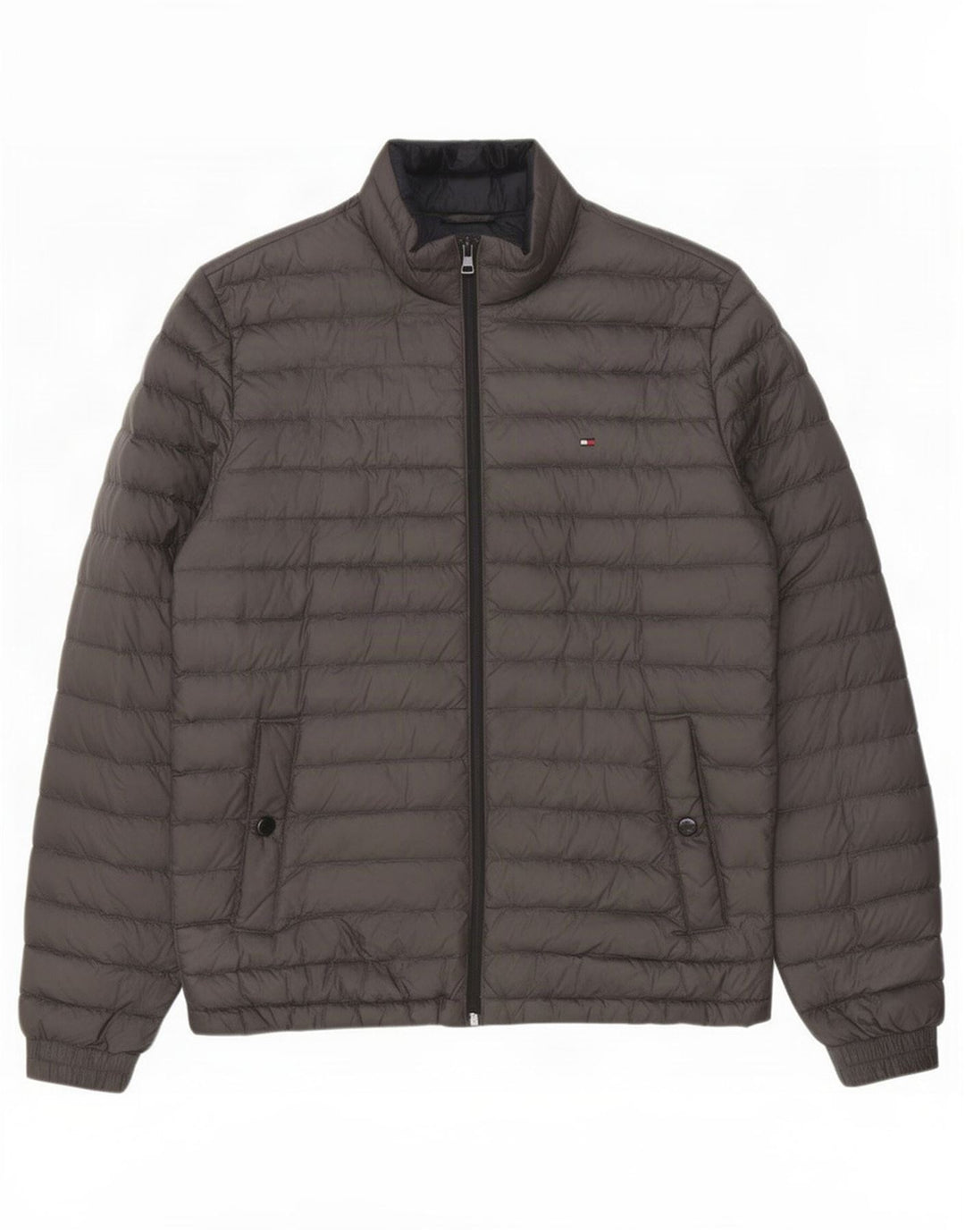 Tommy Hilfiger Mens Padded Jacket UK 38 Medium Grey Polyester
