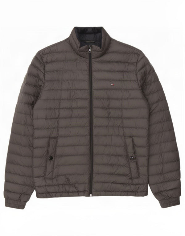 Tommy Hilfiger Mens Padded Jacket UK 38 Medium Grey Polyester