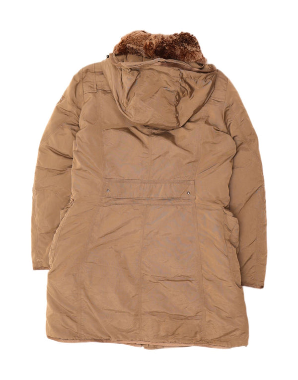 PEUTEREY Womens Hooded Padded Coat IT 48 XL Beige Polyamide