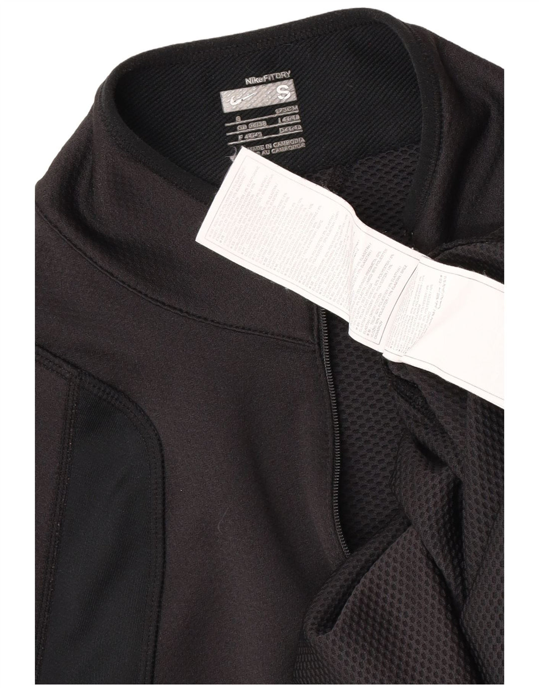 Nike Mens Zip Neck Pullover Tracksuit Top UK 36/38 Small Black Colourblock