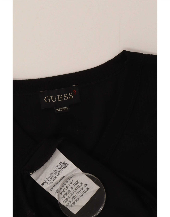 Guess Mens T-Shirt Top Medium Black Nylon