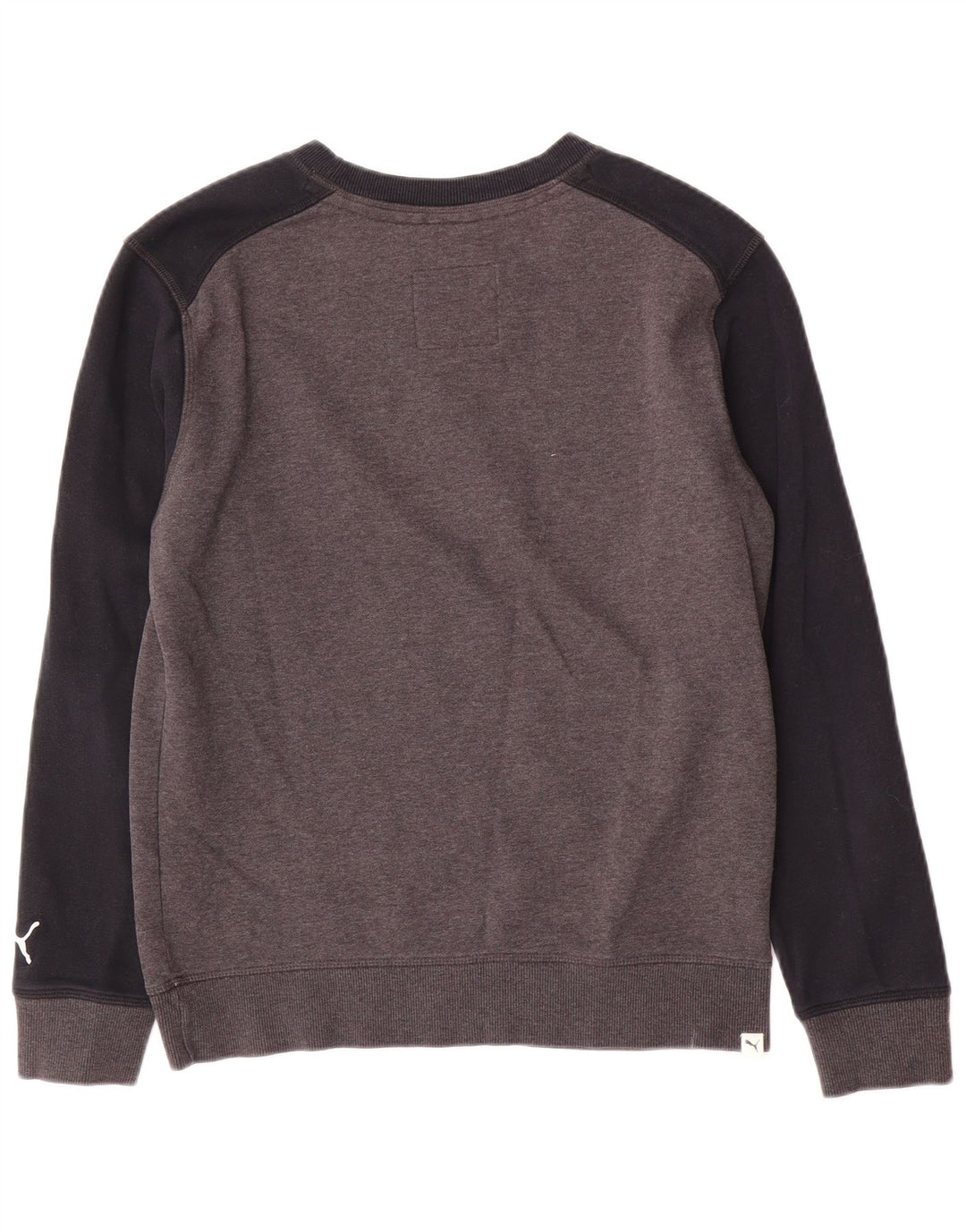Puma Mens Graphic Sweatshirt Jumper Small Grey Colourblock Cotton