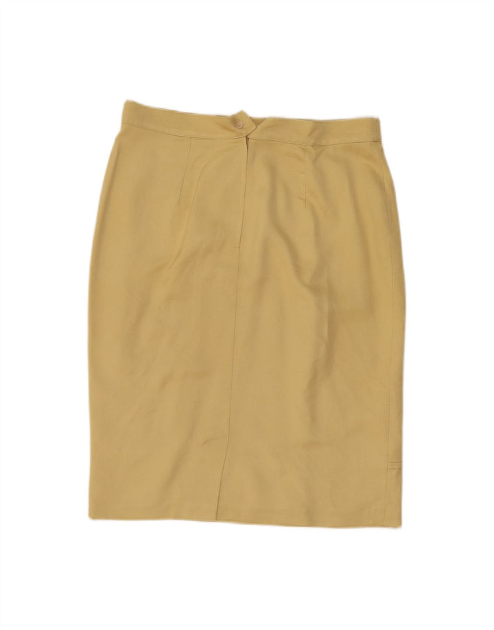 MAX MARA Womens Pencil Skirt W32 Large Yellow Silk