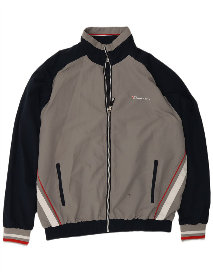 Champion Mens Tracksuit Top Jacket XL Grey Colourblock Polyester