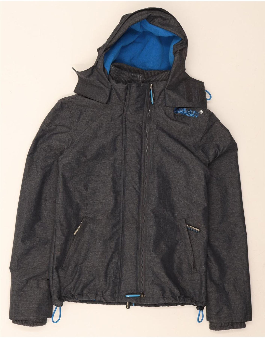 SUPERDRY Womens Windcheater Windbreaker Jacket UK 14 Medium Navy Blue Vintage Superdry and Second-Hand Superdry from Messina Hembry 