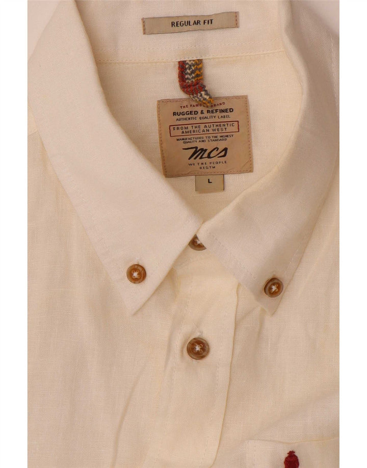 Marlboro Classics Mens Regular Fit Shirt Large Off White