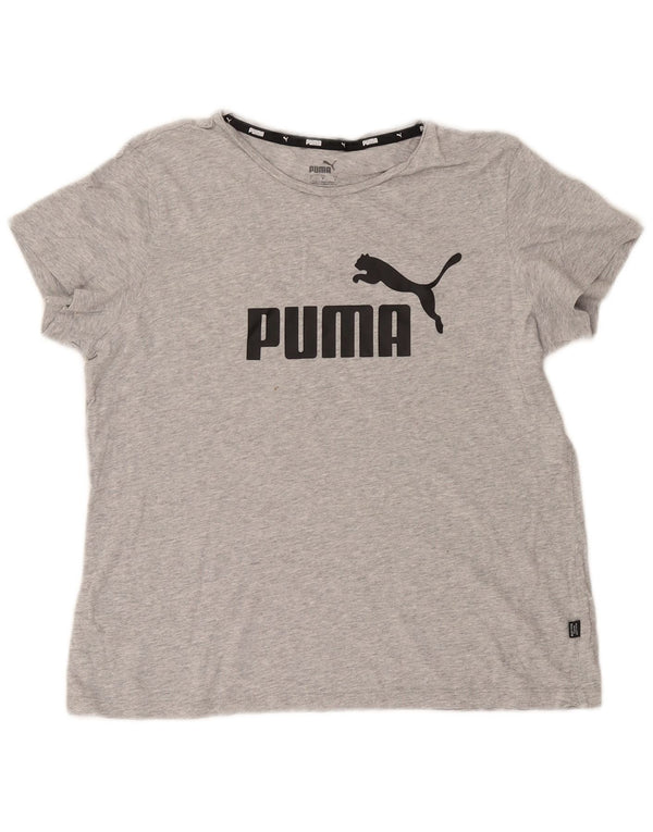 Puma Womens Graphic T-Shirt Top UK 16 Large Grey Flecked