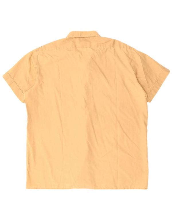 Vintage Mens Short Sleeve Shirt Large Beige