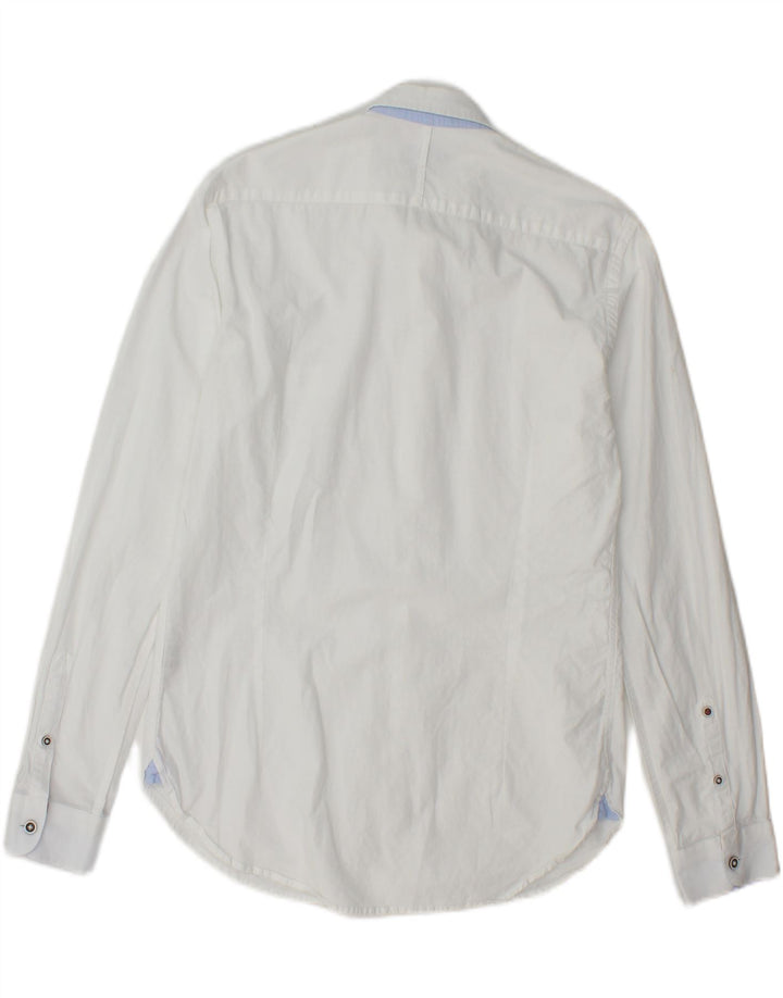 ZARA Mens Slim Fit Shirt Small Blue Cotton Vintage Zara and Second-Hand Zara from Messina Hembry 