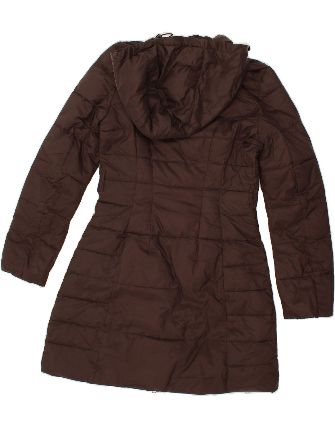 BENETTON Womens Hooded Padded Coat UK 8 Small Brown Polyamide Vintage Benetton and Second-Hand Benetton from Messina Hembry 