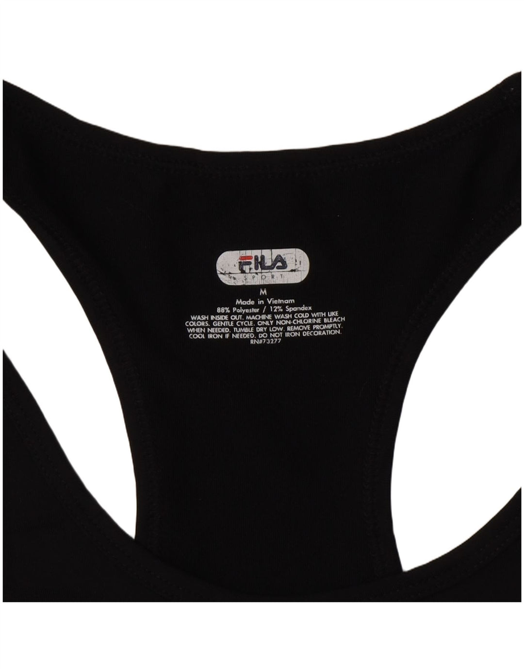 Fila Womens Vest Top UK 12 Medium Black Floral Polyester