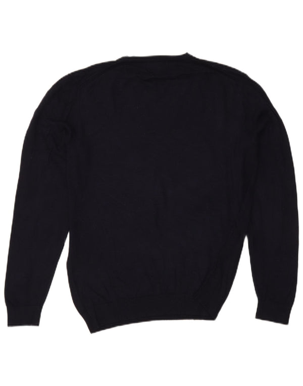 Zara Womens V-Neck Jumper Sweater UK 14 Medium Navy Blue