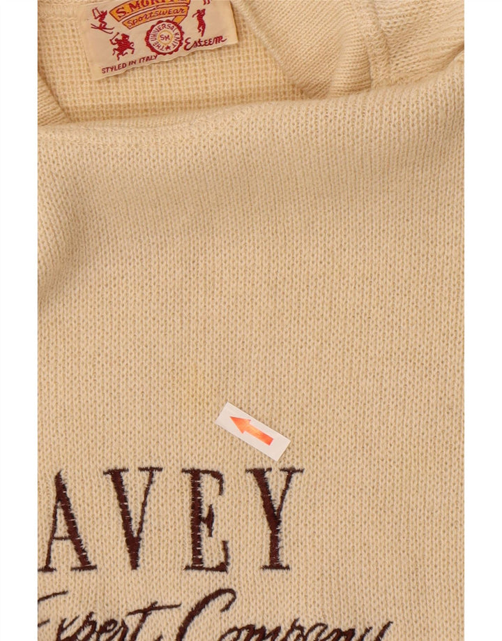 S.Moritz Mens Graphic Turtle Neck Jumper Sweater Large Beige