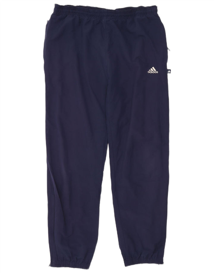 Adidas Mens Tracksuit Trousers Joggers Large Navy Blue Polyester