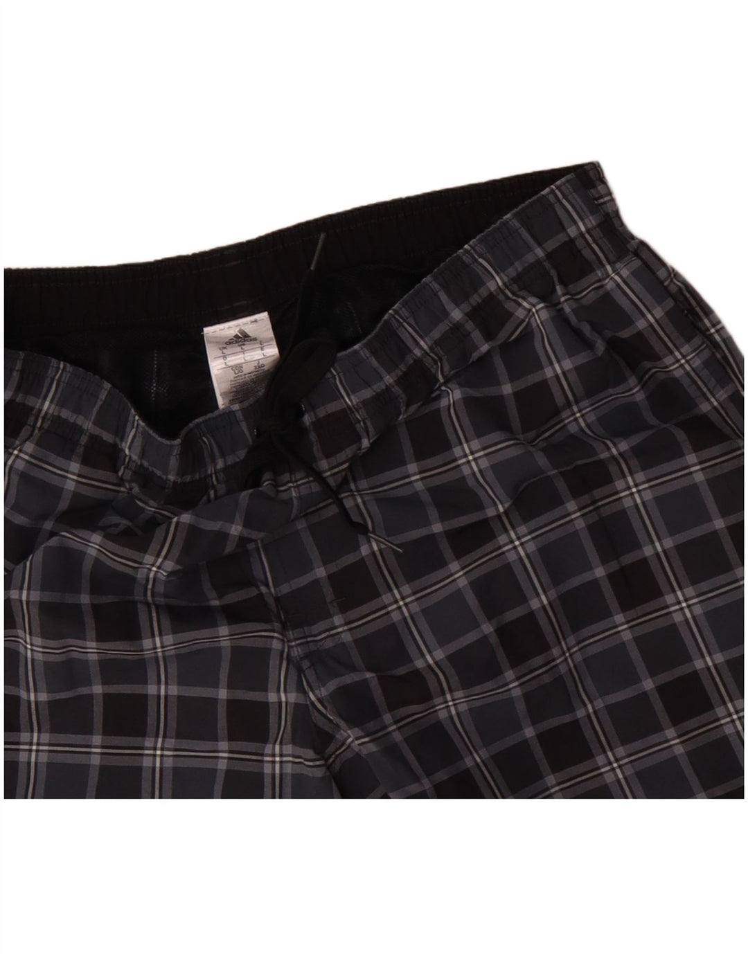 Adidas Mens Swimming Shorts Large Black Check Polyester