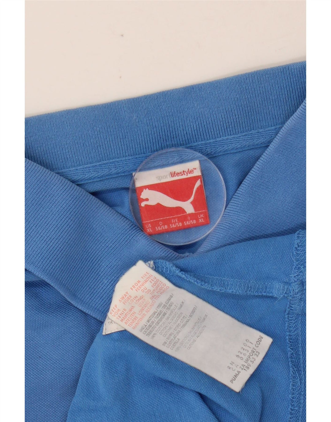 PUMA Mens Polo Shirt XL Blue Cotton