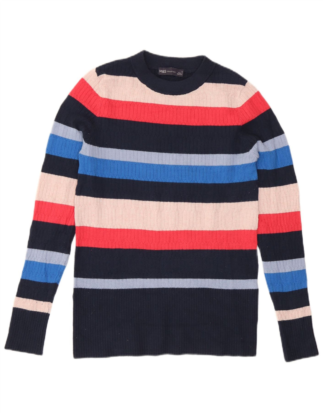 Marks & Spencer Womens Crew Neck Jumper Sweater UK 10 Small Multicoloured