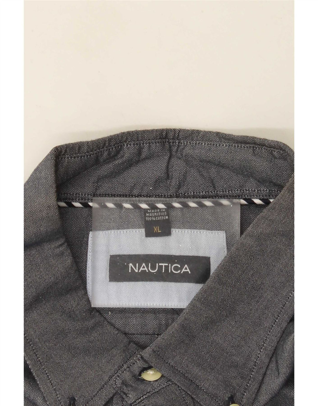 Nautica Mens Shirt XL Grey Cotton