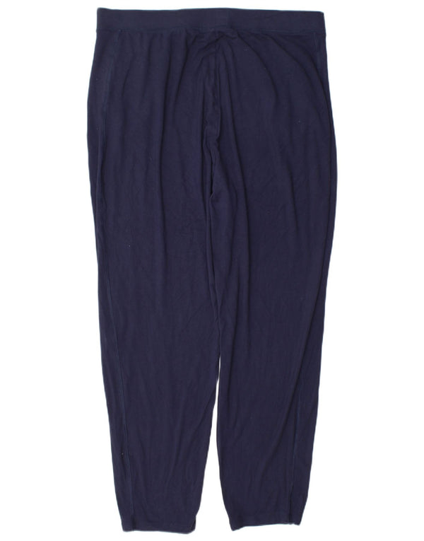 Marks & Spencer Womens Tracksuit Trousers UK 16 Large Navy Blue Viscose