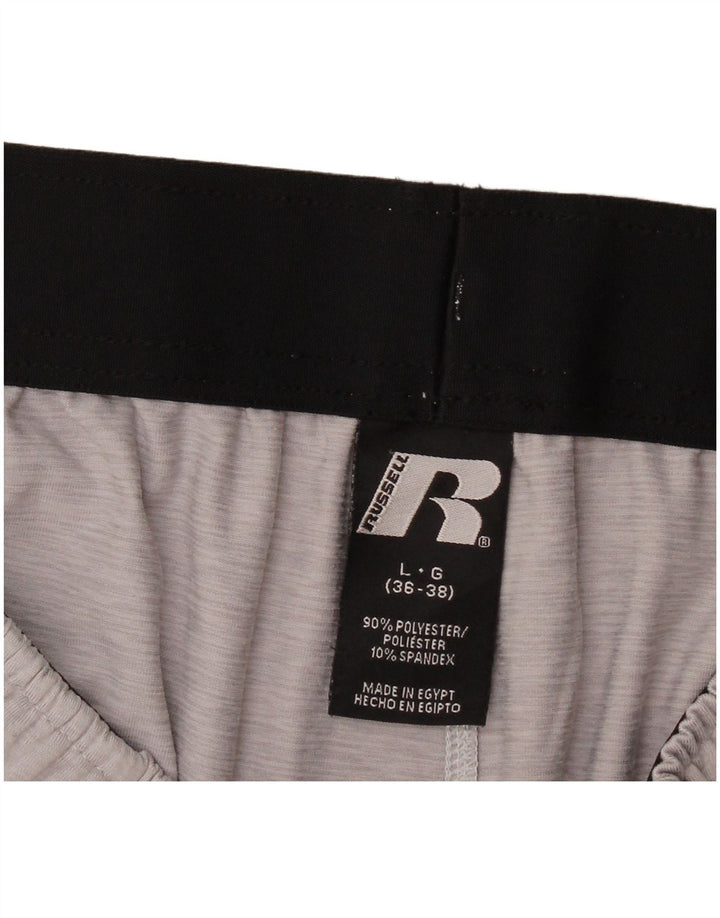 RUSSELL ATHLETIC Mens Grant Fit Sport Shorts Large Grey Polyester