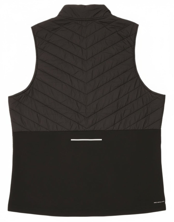 Nike Mens Running Gilet UK 42 XL Black Colourblock Polyester