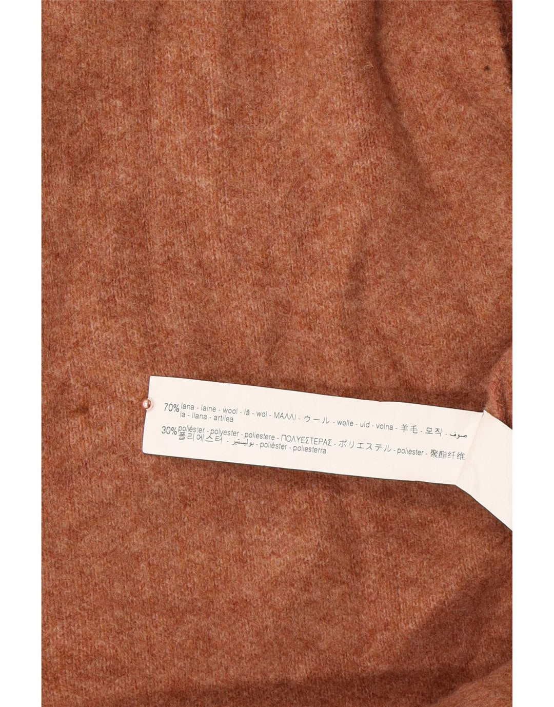 Zara Womens Longline Open Cardigan Sweater UK 14 Medium Beige Wool