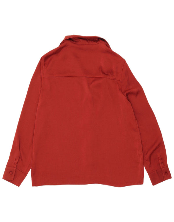 Topshop Womens Shirt Blouse UK 10 Small Red Polyester