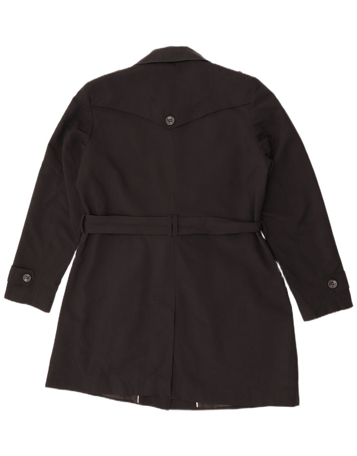 Marks & Spencer Womens Trench Coat UK 16 Large Black Polyester