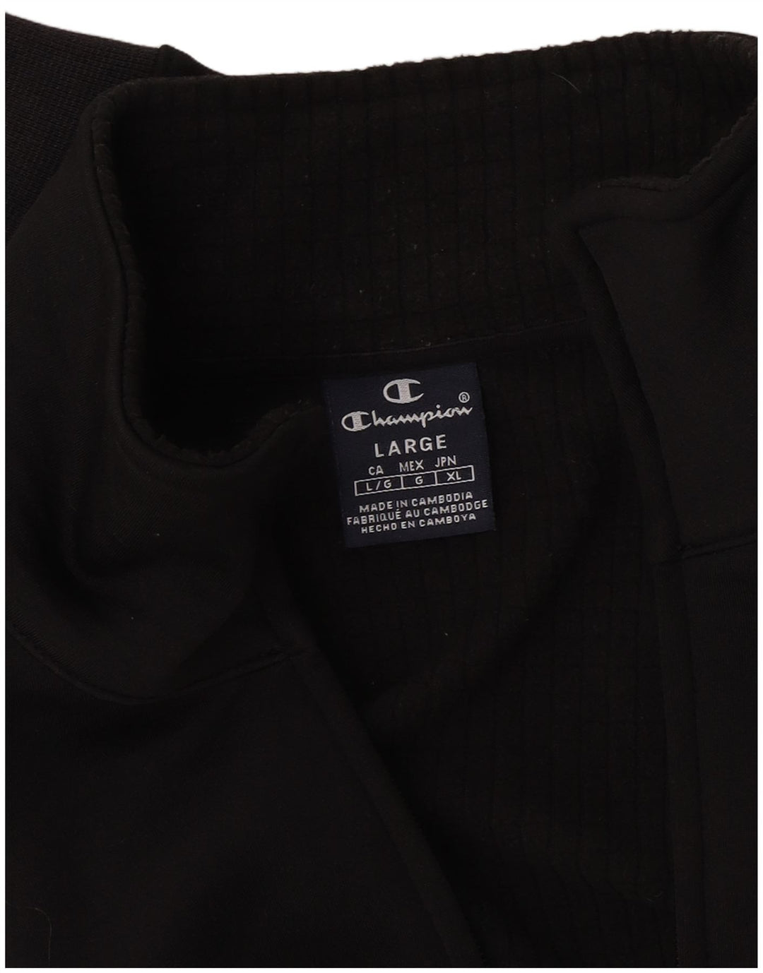 Champion Mens Tracksuit Top Jacket Large Black
