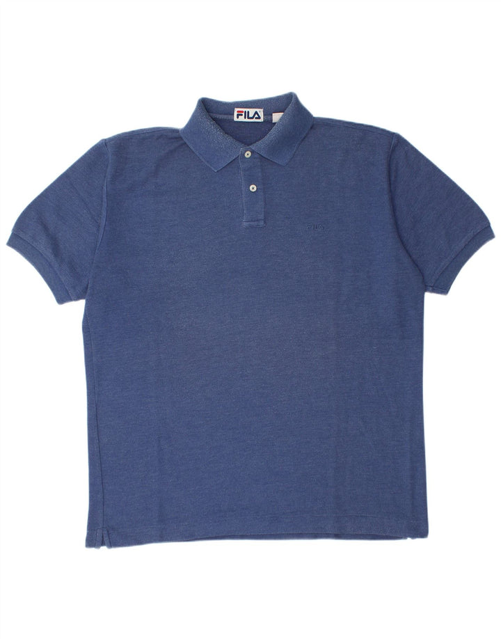 Fila Mens Polo Shirt IT 52 Large Blue Cotton