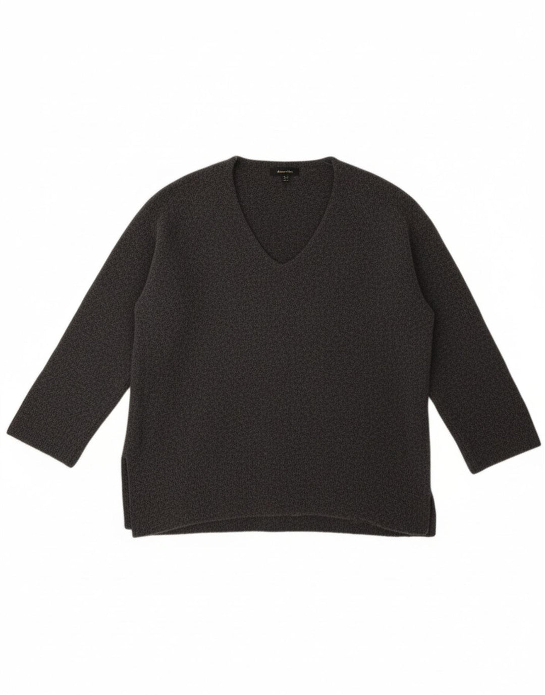 MASSIMO DUTTI Womens V-Neck Jumper Sweater UK 10 Small Grey Wool