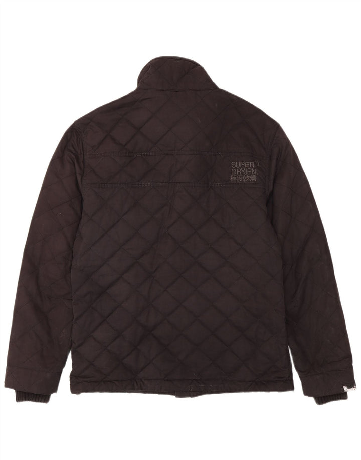 Superdry Mens The Windhiker Quilted Jacket UK 42 XL Black Polyester