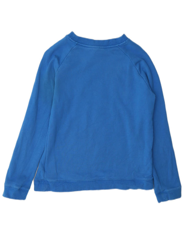 Adidas Womens Graphic Sweatshirt Jumper UK 16 Large Blue Cotton