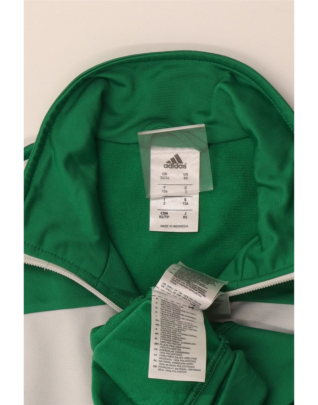 Adidas Mens Tracksuit Top Jacket UK 32/34 XS Green Colourblock Polyester