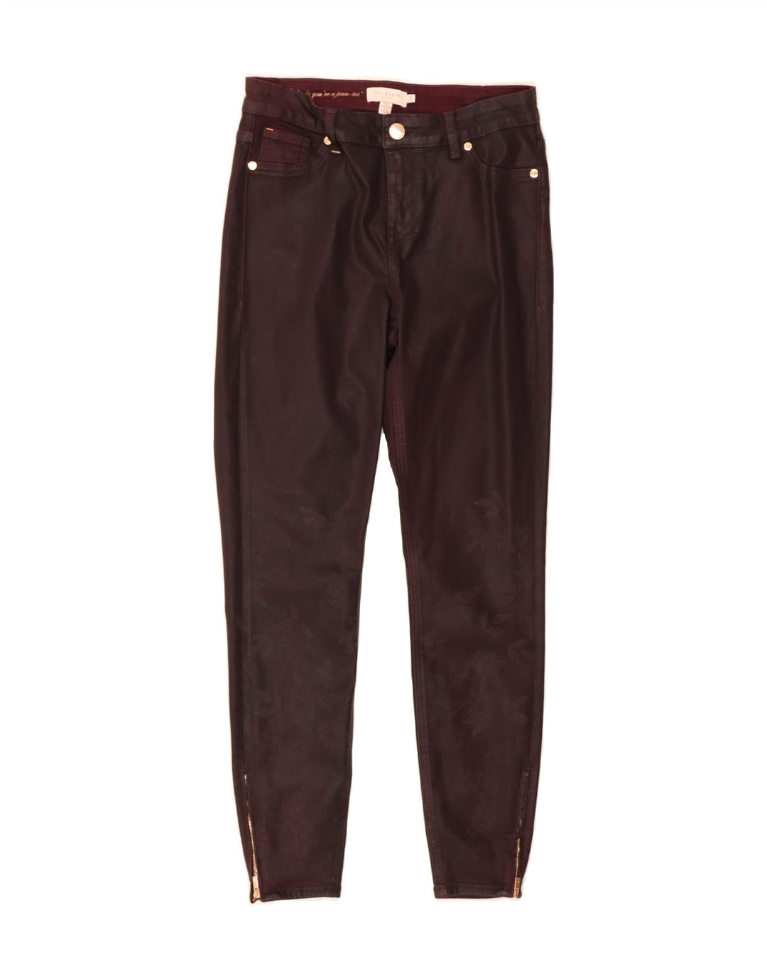 TED BAKER Womens Slim Jegging Jeans W28 L28  Maroon Cotton Vintage Ted Baker and Second-Hand Ted Baker from Messina Hembry 