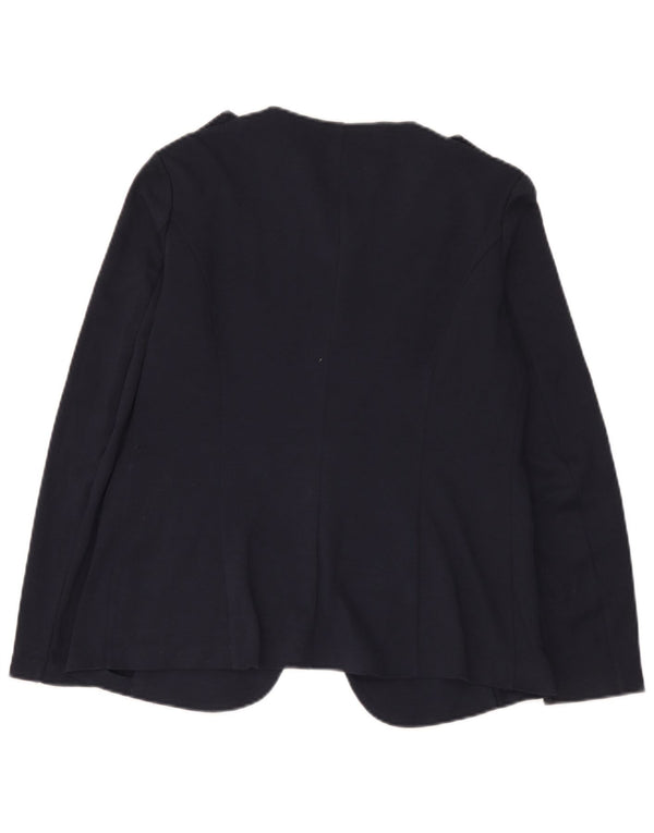 Benetton Womens Military 1 Button Blazer Jacket UK 14 Large Navy Blue