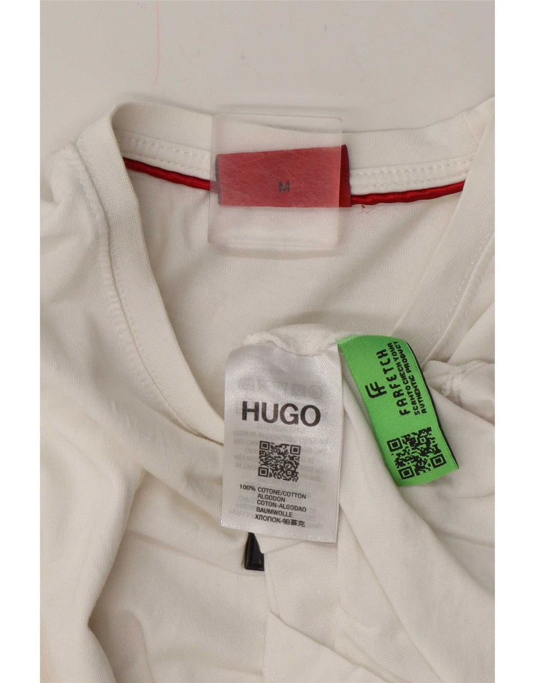 Hugo Boss Mens T-Shirt Top Medium White Cotton