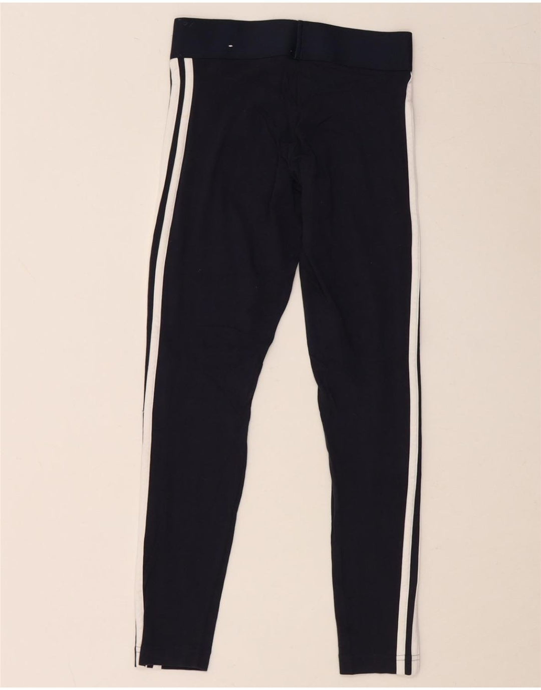 ADIDAS Womens Leggings UK 4/6 XS Navy Blue Cotton