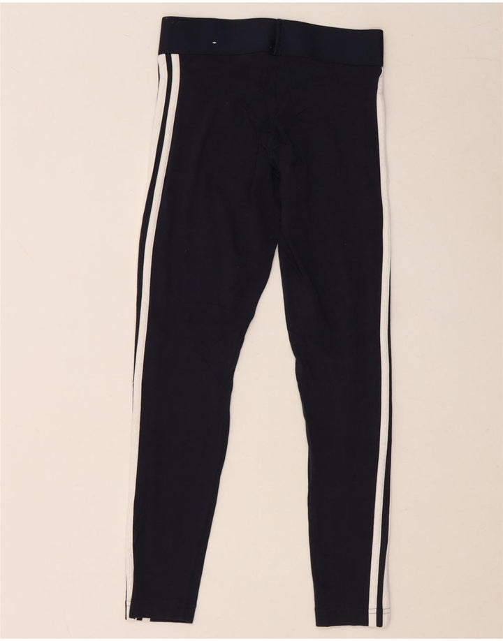 ADIDAS Womens Leggings UK 4/6 XS Navy Blue Cotton