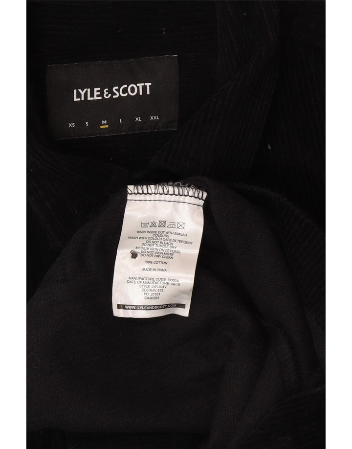 LYLE & SCOTT Mens Corduroy Shirt Medium Black Cotton