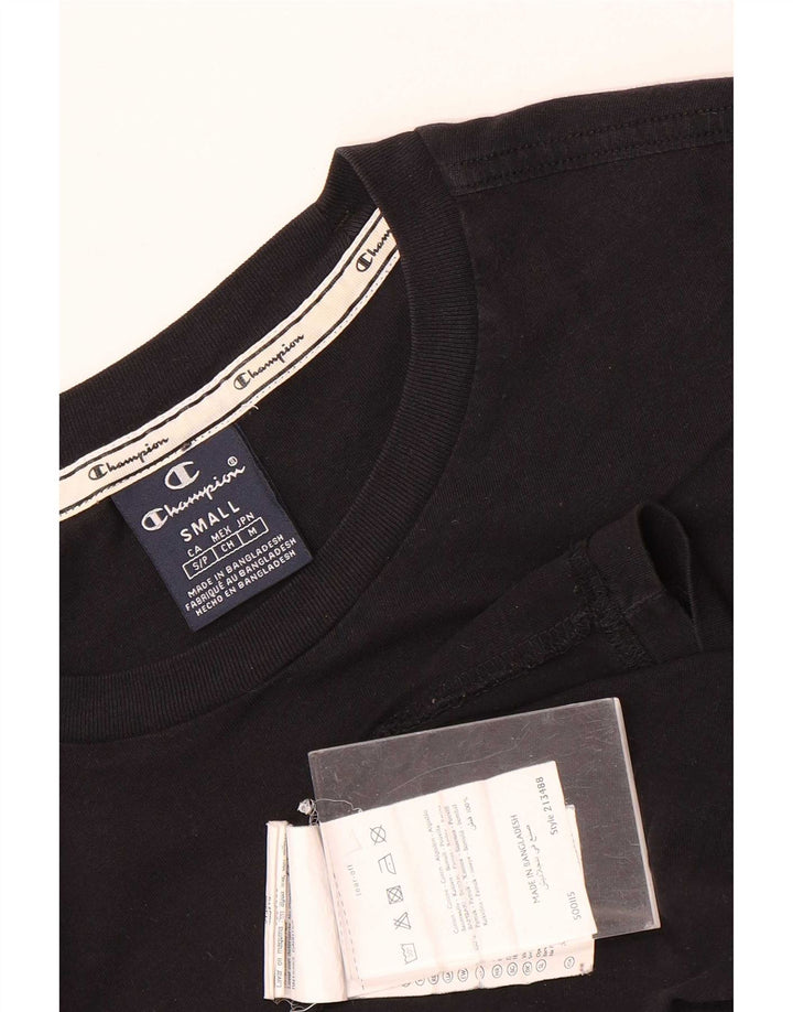 Champion Mens T-Shirt Top Small Black Cotton