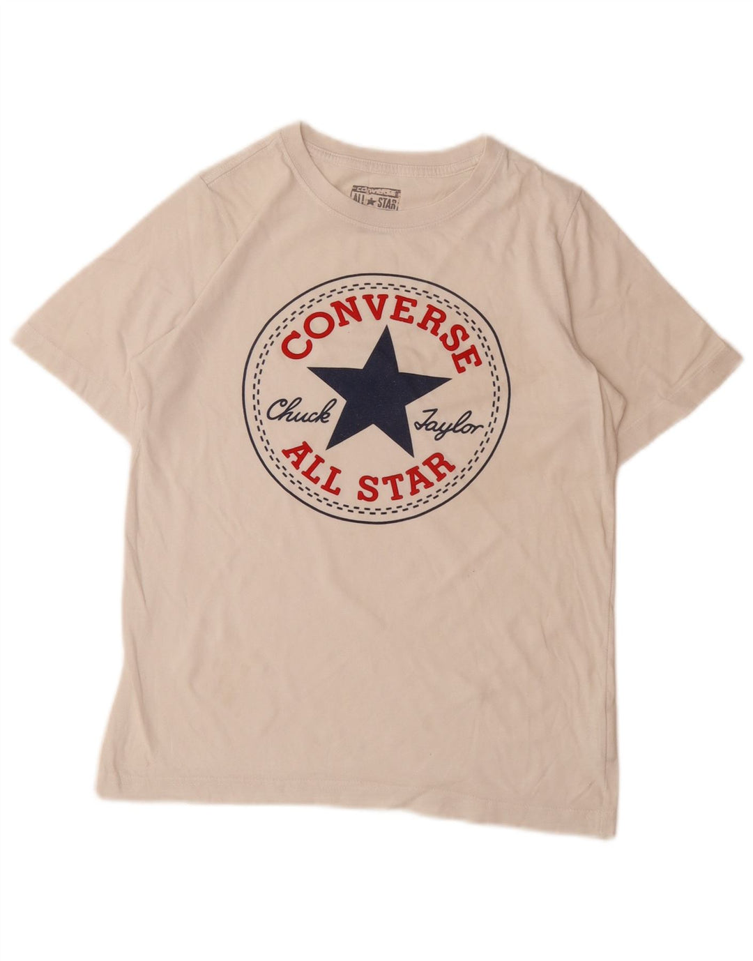 CONVERSE Boys Graphic T-Shirt Top 10-11 Years Medium White Cotton