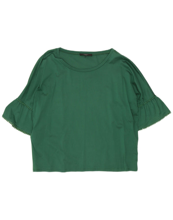 Max Mara Womens Weekend 3/4 Sleeve Blouse Top UK 16 Large Green